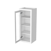 RTA Solid Wood Cabinet Inset Origami White Glass Door Wall Cabinets for Kitchen Bathroom and Laundry Storage (Glass Insert Sold Separately)